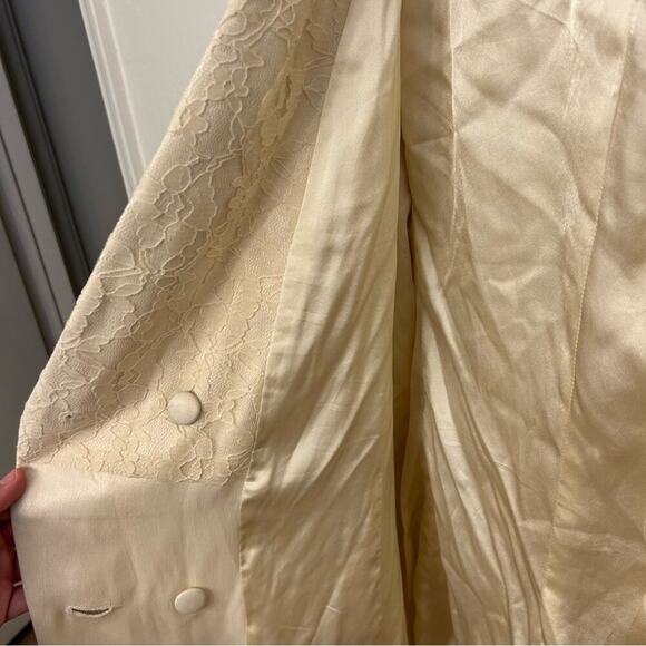 Brenda Knight Free People Cream Lace Blazer XL NWT Double-Breasted - Picture 11 of 14